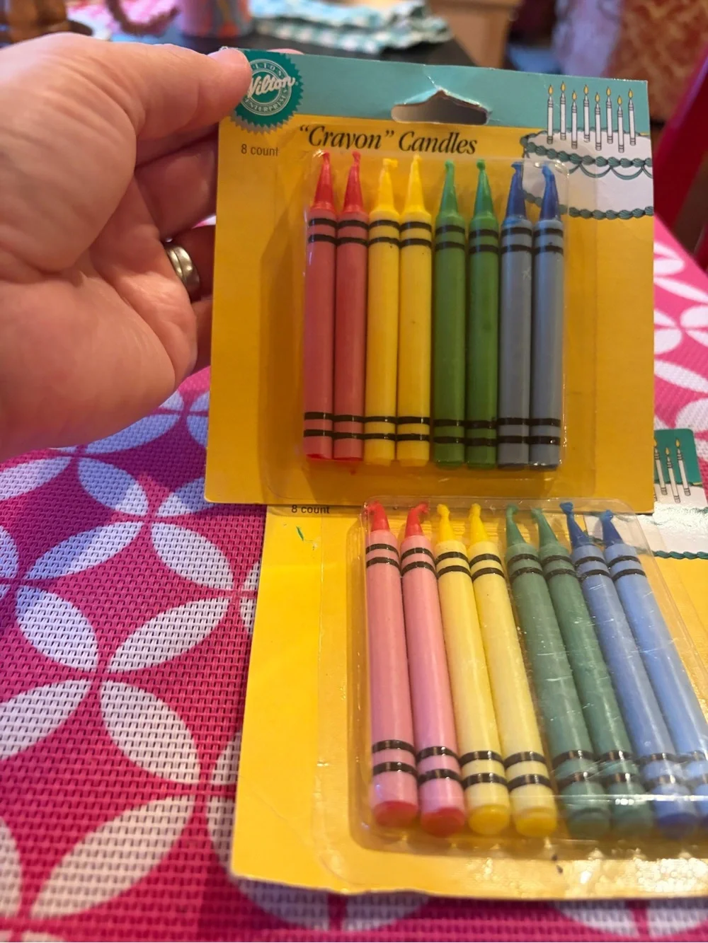 2 NEW packages of Wilton crayon candles -8 in a pack! Vintage 1991. Collectible